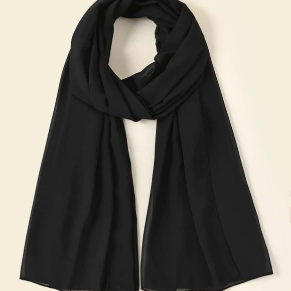Black Georgette/Soft chiffon hijab - Picture 2 of 2